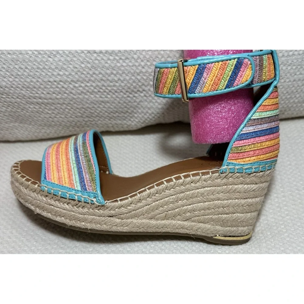 Franco Sarto Espadrille Wedges Clemens Stripe Multi Size: 6.5